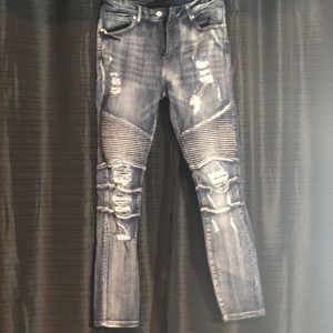 Men’s Forever 21 Ripped Moto Jeans